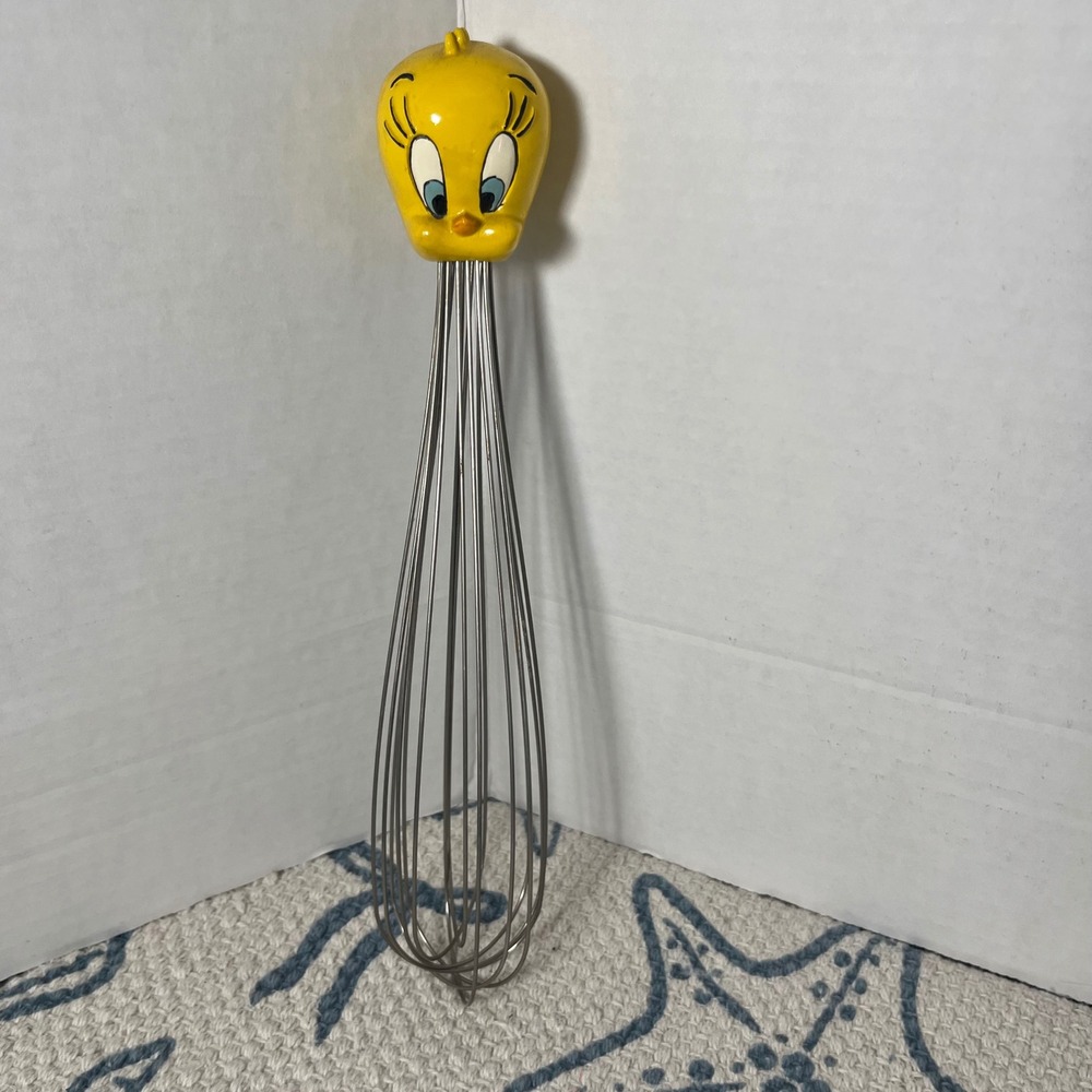 vintage 1990s Warner Bros Looney Tunes Tweety Bird Character Kitchen Whisk